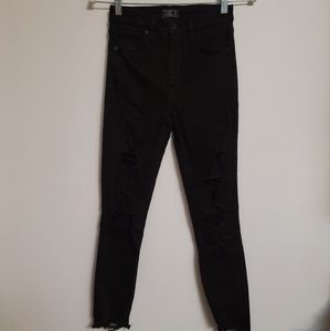 A&F Black Ripped Jeans